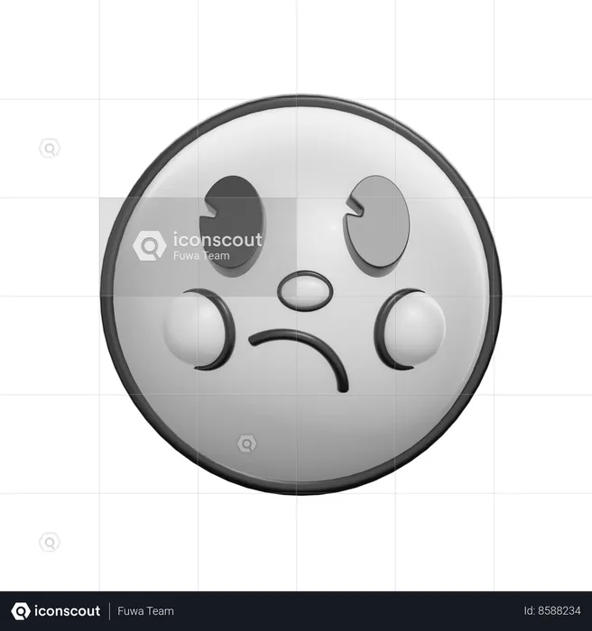 Confused Face Emoji 3D Icon