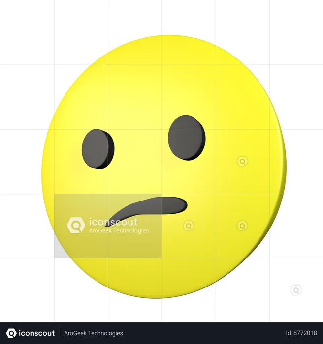 Confused Face Emoji 3D Icon