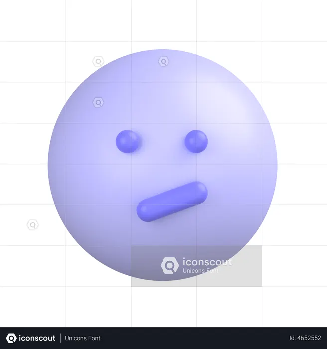 Confused Face Emoji 3D Icon