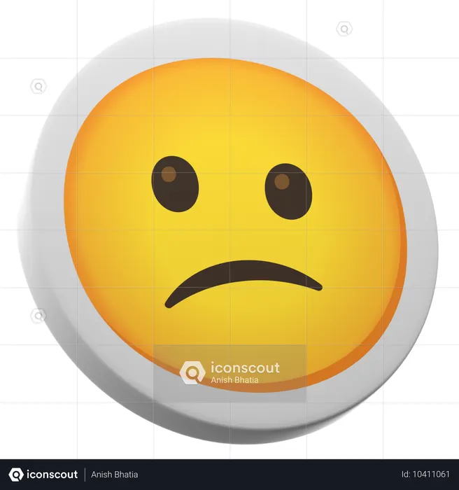 Confused Face Emoji 3D Icon