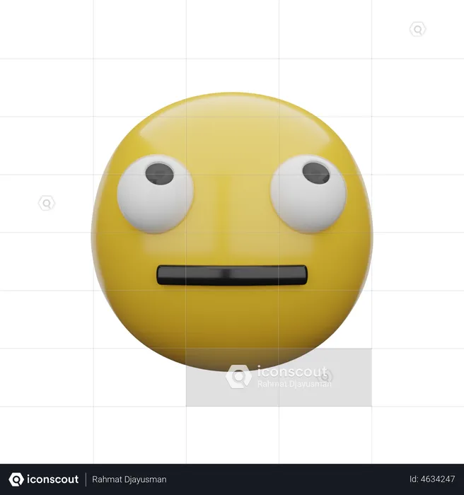 Confused Face Emoji 3D Illustration