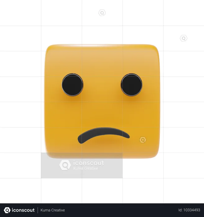 혼란스러운 얼굴 이모티콘 Emoji 3D Icon