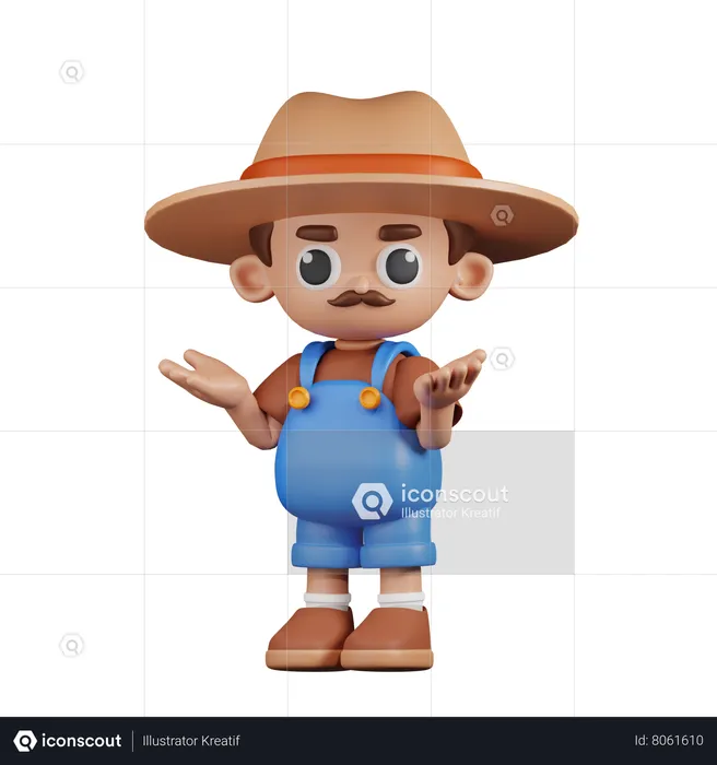 Confused Farmer 3D Illustration download in PNG, OBJ or Blend format