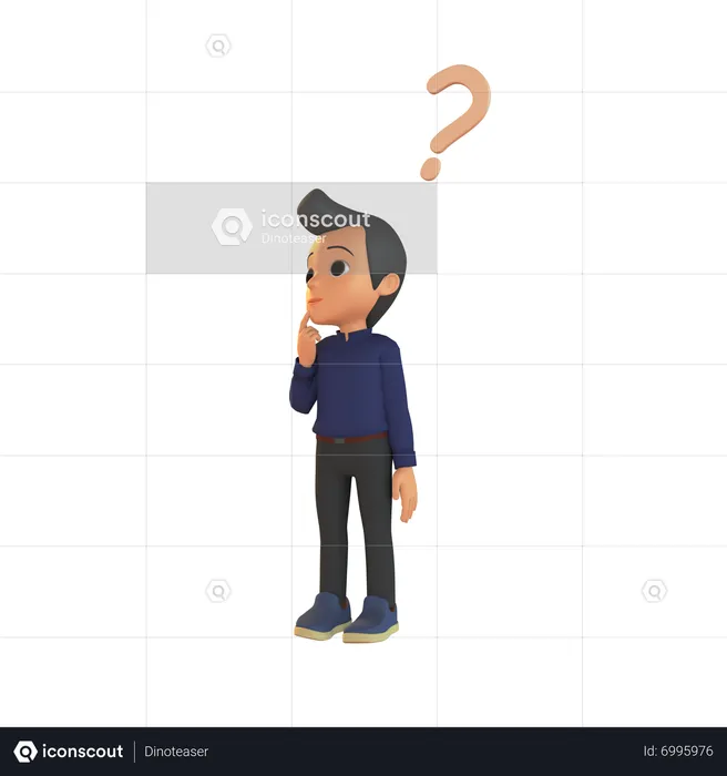 Confused Man  3D Illustration