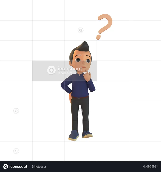 Confused Man  3D Illustration