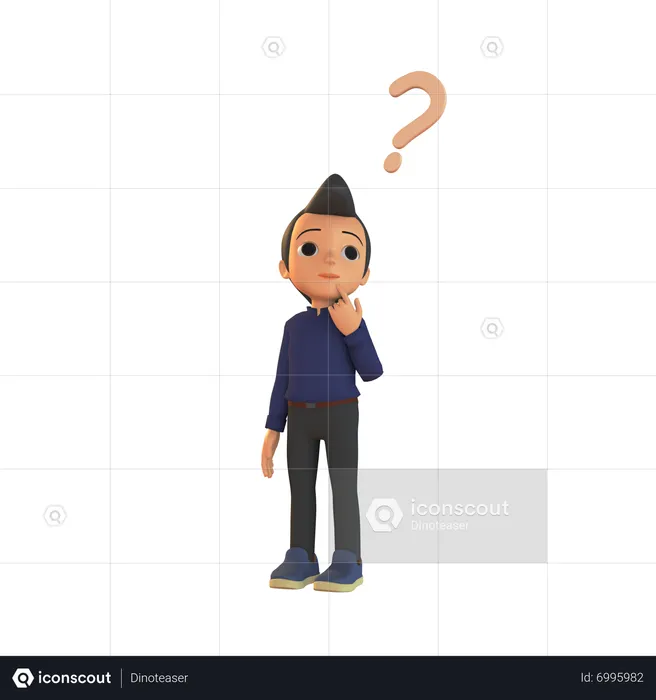 Confused Man  3D Illustration