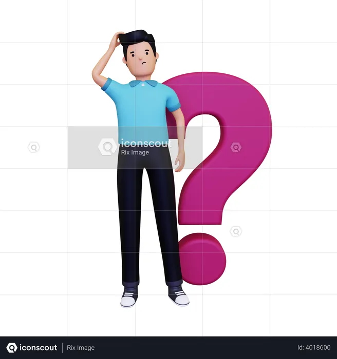 Confused person  3D Illustration