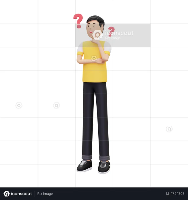 Confused person  3D Illustration