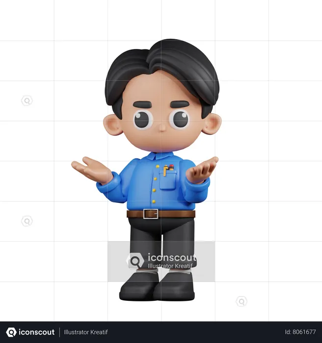 Confused Teacher  3D Illustration