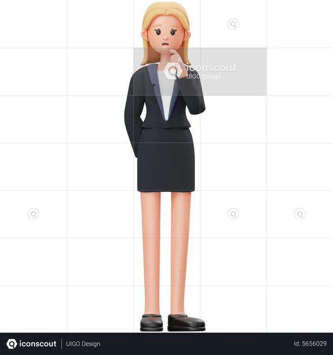 Confused Woman  3D Illustration