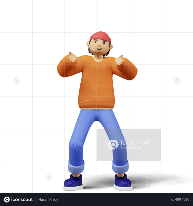 Confused young man  3D Illustration