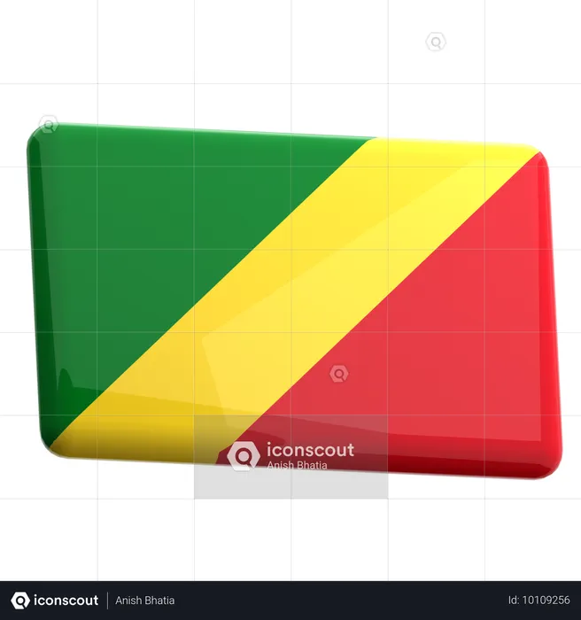 Congo Flag 3D Icon