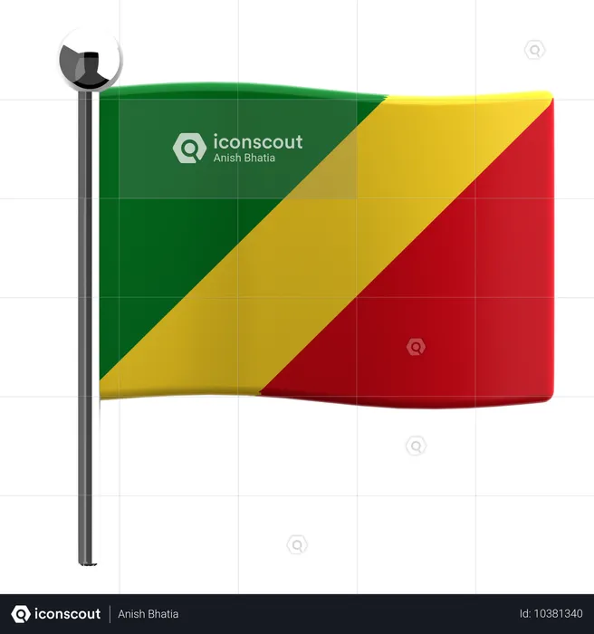 Congo Flag 3D Icon