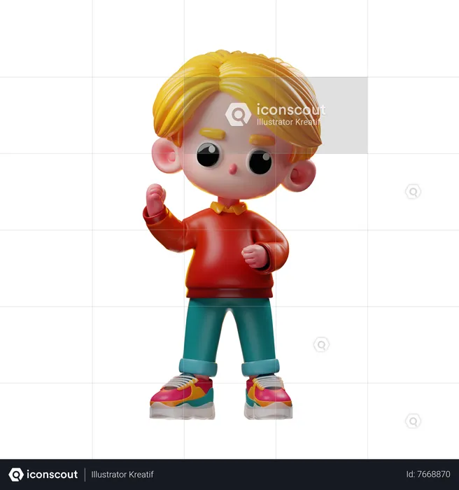 Congrats boy pose  3D Icon
