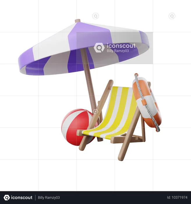 Conjunto de cadeiras de praia  3D Icon