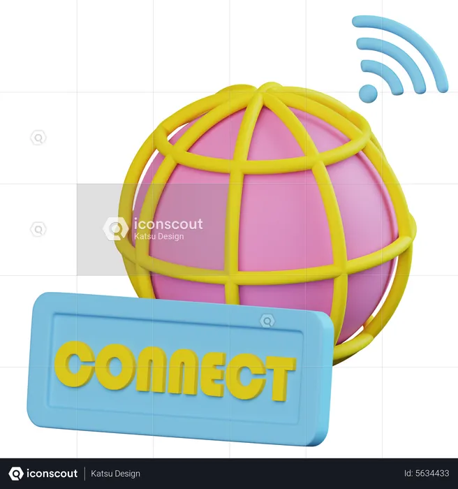 Connect Internet  3D Icon