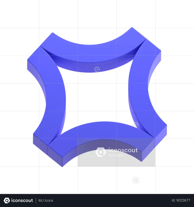Connected arcs  3D Icon