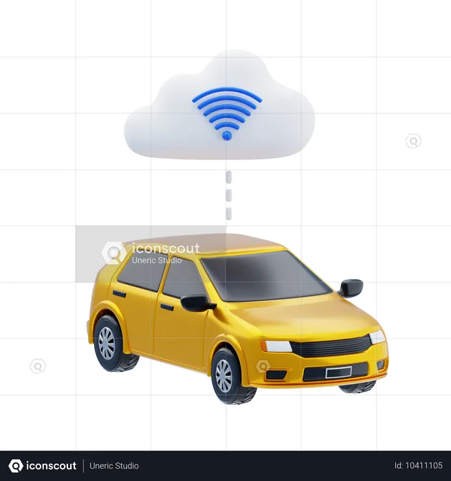 Connected Cars  3D Icon