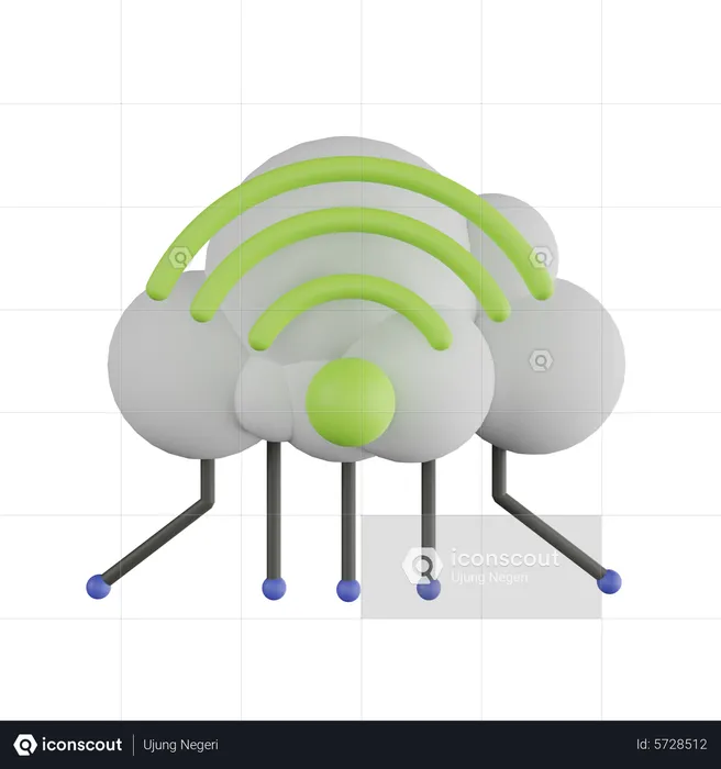 Connexion cloud intelligente  3D Icon