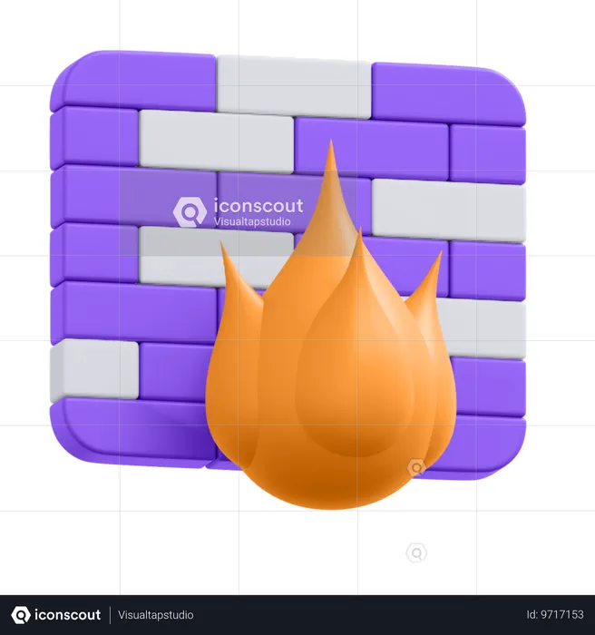 Pare-feu de connexion  3D Icon