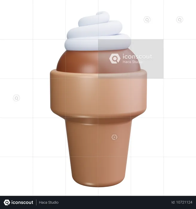 Cono de gofre  3D Icon