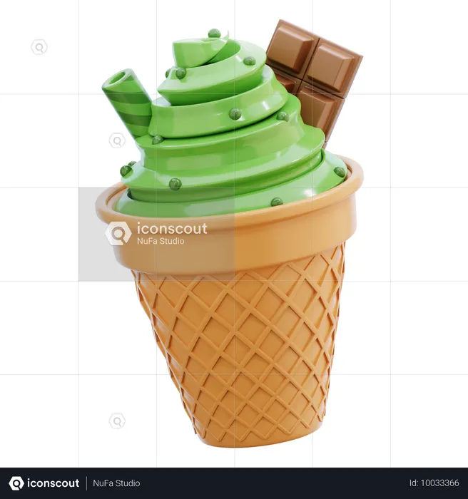 Cucurucho de helado  3D Icon