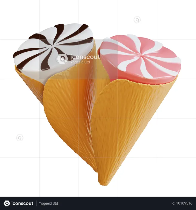 Cucurucho de helado  3D Icon