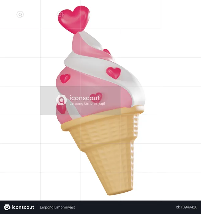 Cucurucho de helado  3D Icon