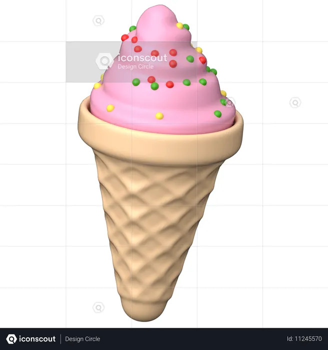 Helado de cono  3D Icon