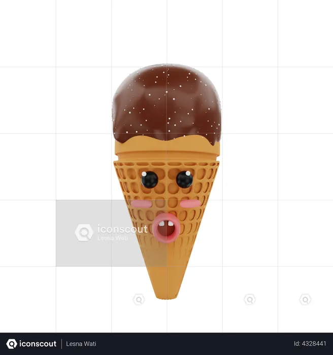 Cucurucho de helado  3D Illustration