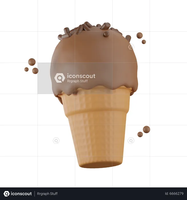 Cucurucho de helado  3D Icon