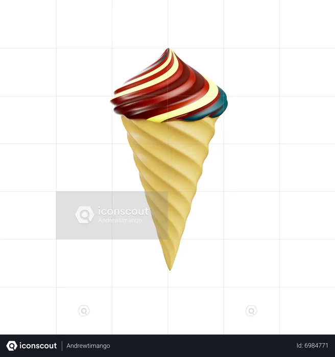 Cucurucho de helado  3D Icon