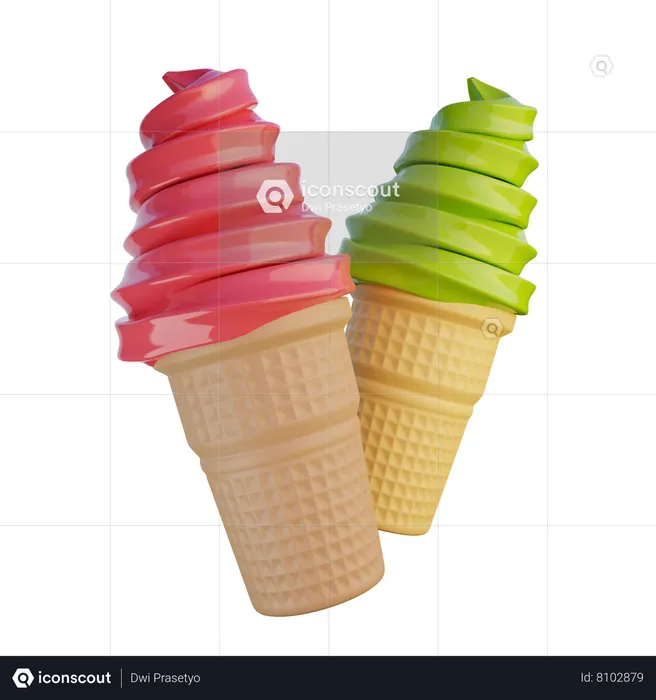 Cucurucho de helado  3D Icon