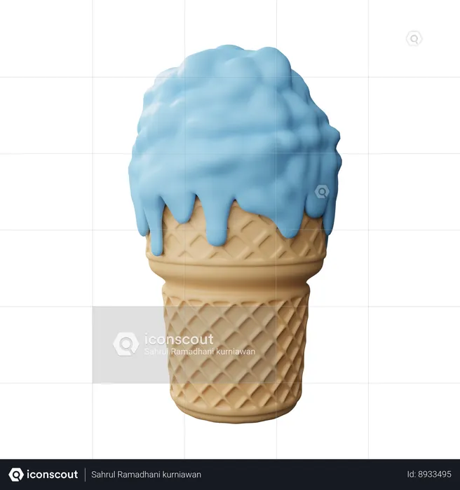 Cono de resma de hielo  3D Icon