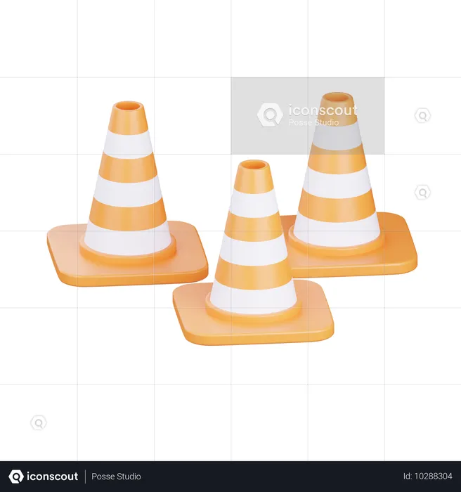 Cono de trafico  3D Icon