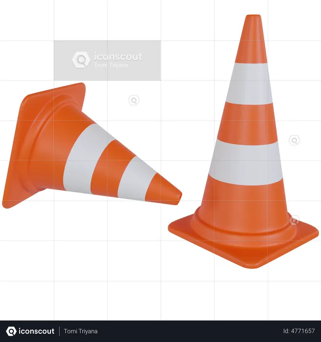 Cono de trafico  3D Icon