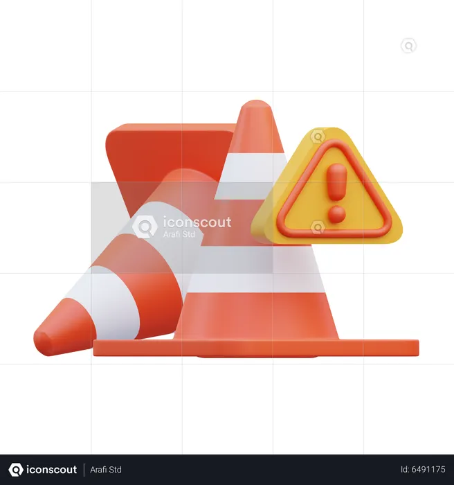 Cono de trafico  3D Icon