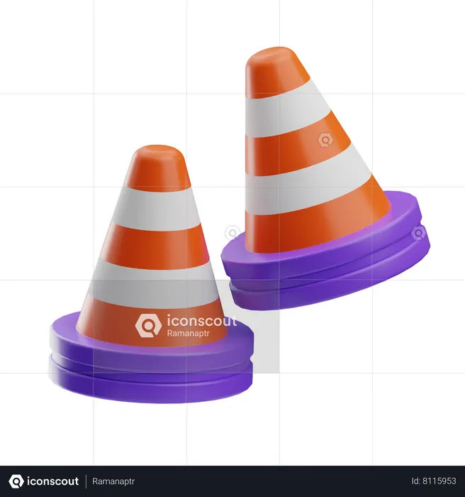 Cono de trafico  3D Icon