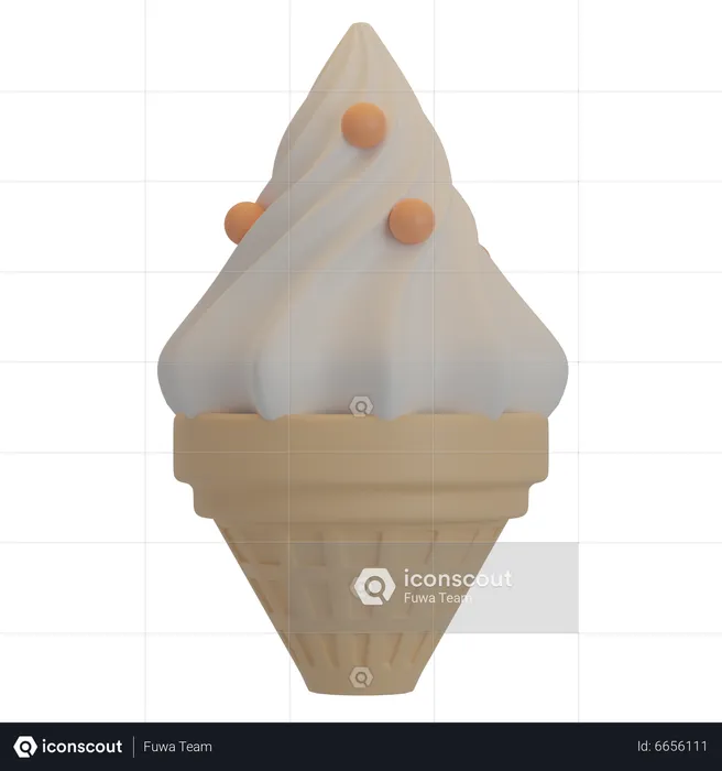 Helado de cono  3D Icon