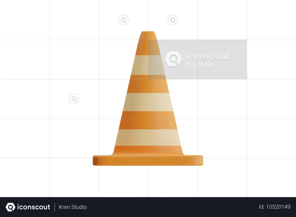 Cone de construção  3D Icon