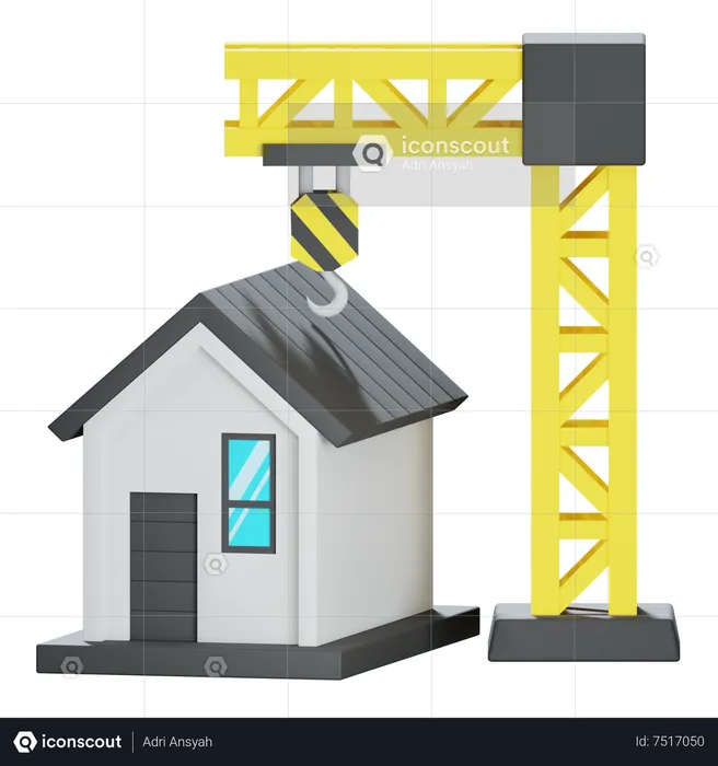 Construção de casa  3D Icon