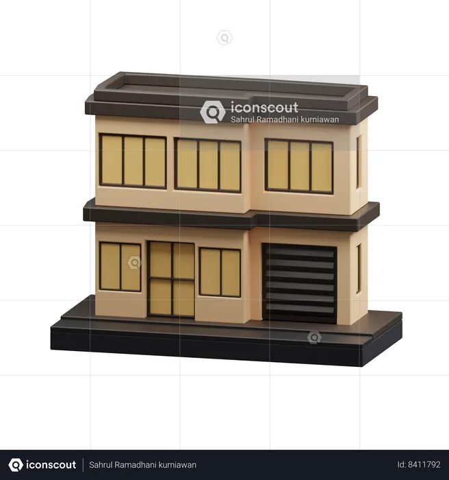 Construcción de casas  3D Icon