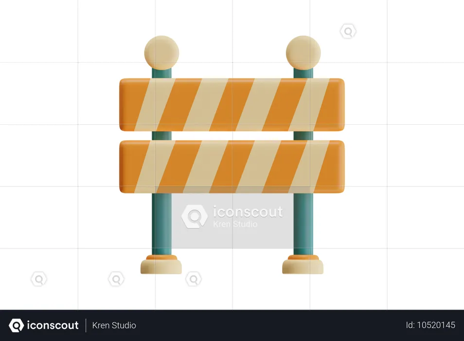 Barricade de construction  3D Icon