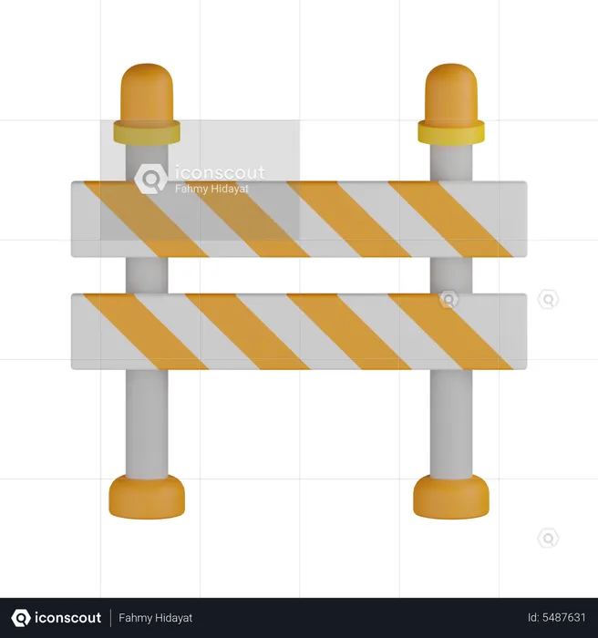 Construction Barrier  3D Icon