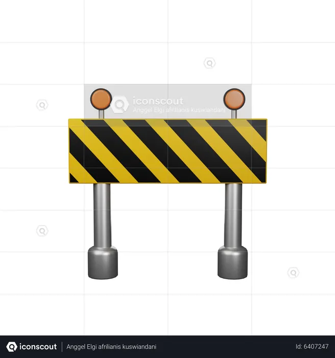 Construction Barrier  3D Icon