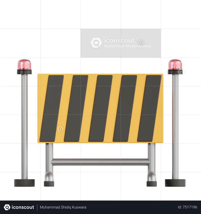 Construction Barrier  3D Icon