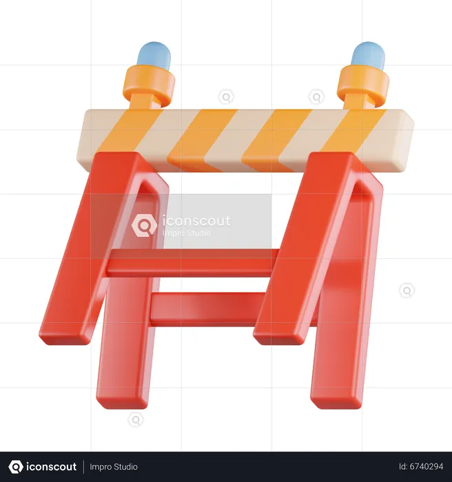 Construction Barrier  3D Icon