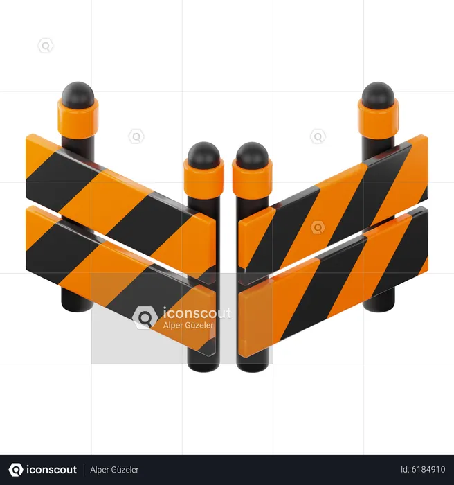 Construction Barrier  3D Icon