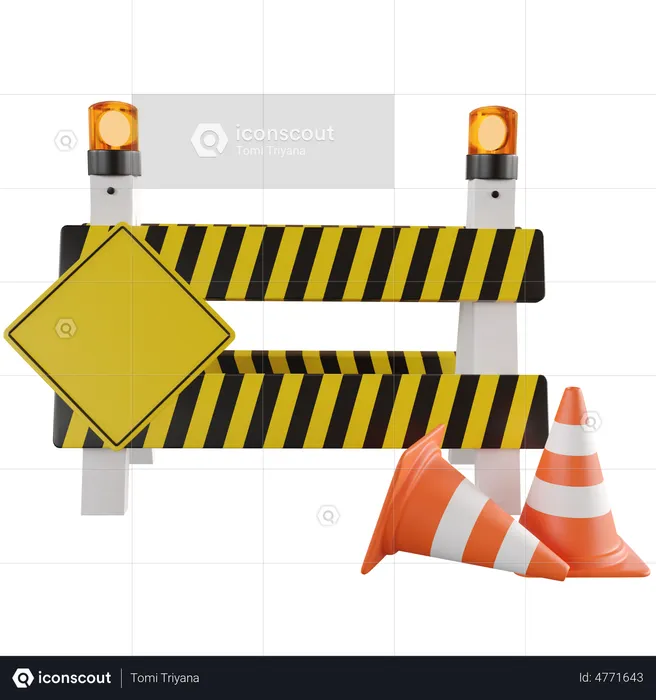 Construction Board Arrow  3D Illustration