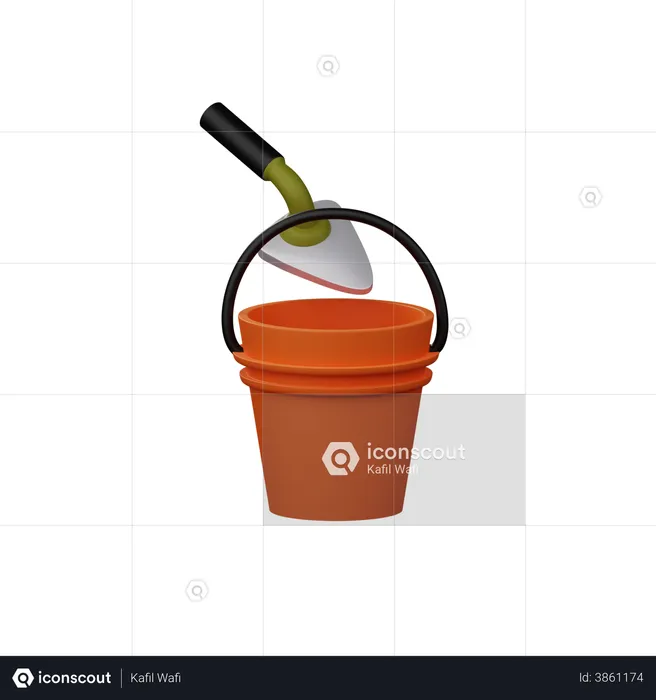 Construction Bucket  3D Illustration